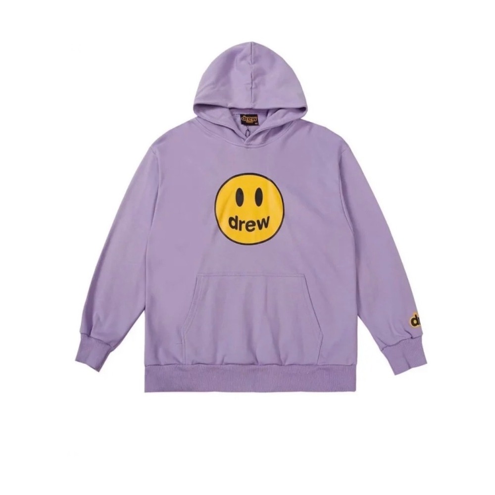 Drew House Lilac Mascot Hoodie Purple Smiley Logo Streetwear 100% Cotton